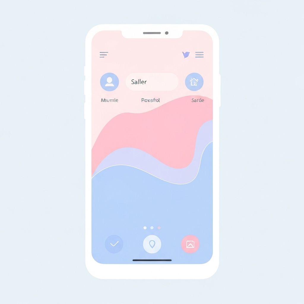 Organische SocialSalon Mobile App illustratie
